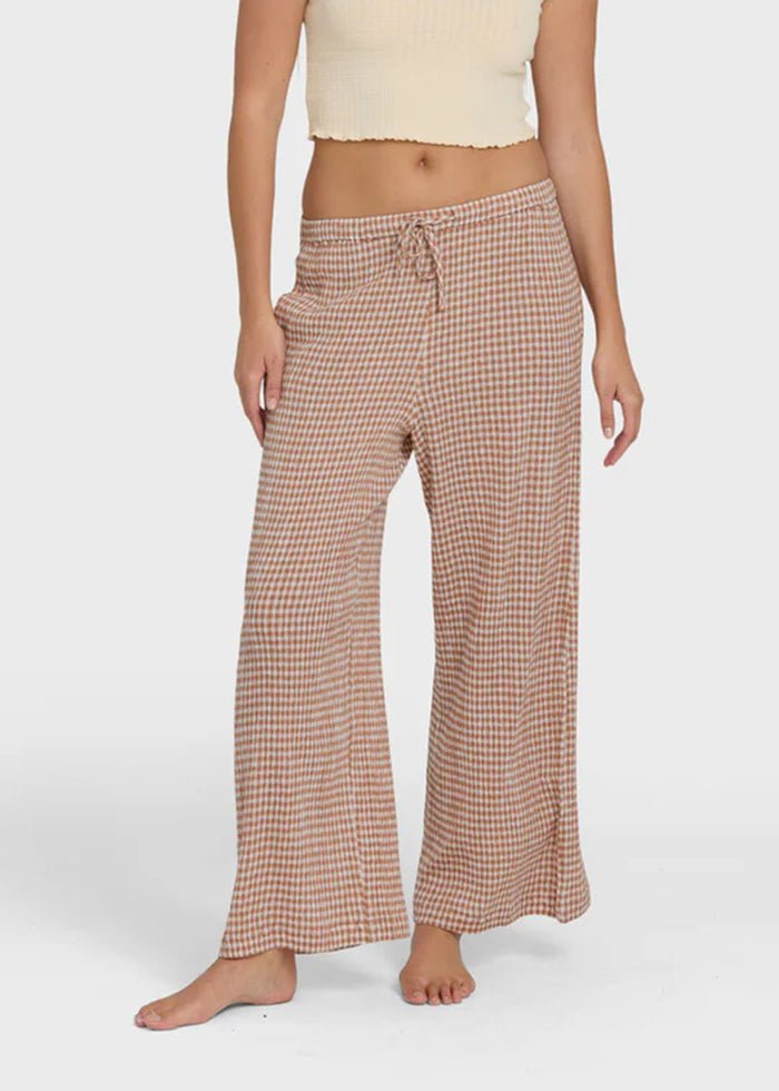 Wanderer Pant Bitty Check - Sugar Almond