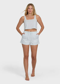Open Skies Woven Tank - Clearwater