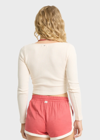Paxton Cropped Thermal Top - White Cap