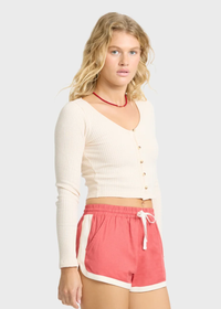 Paxton Cropped Thermal Top - White Cap