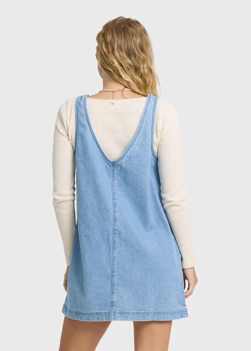 Lyla Saltwashed Mini Dress - Sea Blue