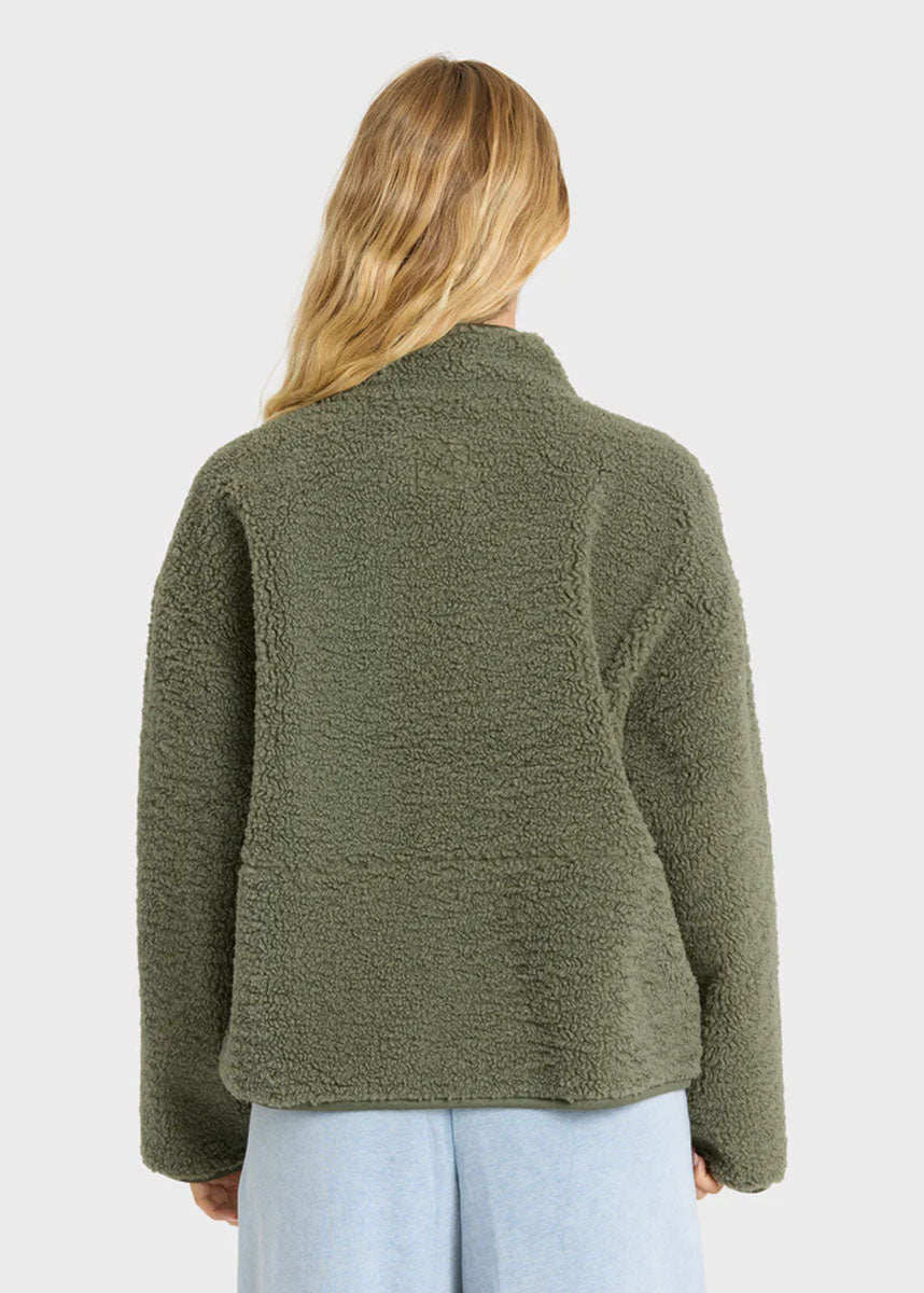 Camper Reversible Sherpa Jacket - Canteen