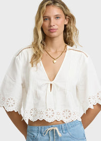 Light & Airy Woven Top - Salt Crystal