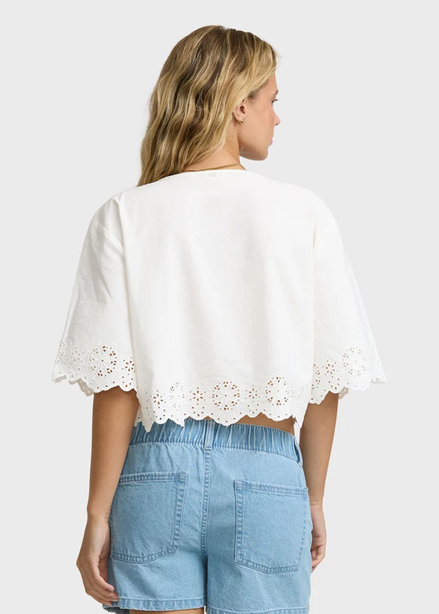 Light & Airy Woven Top - Salt Crystal