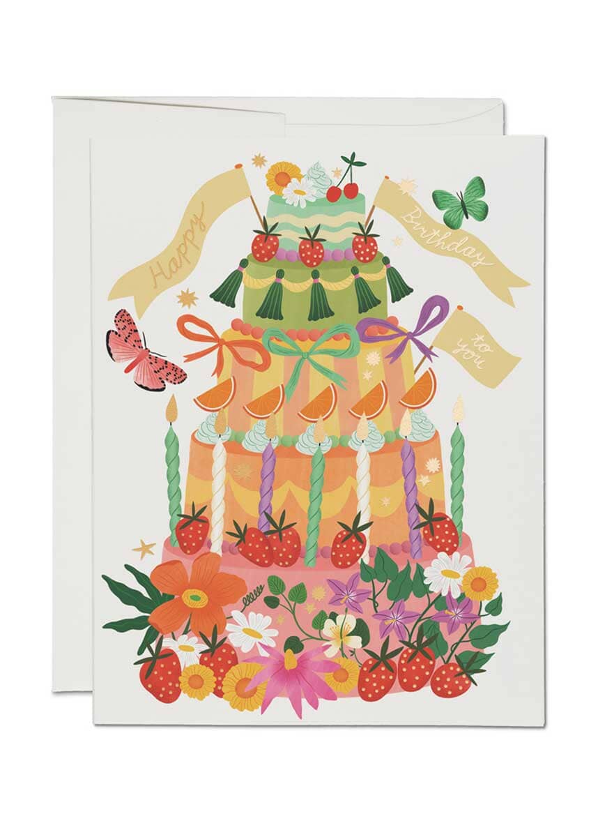 Whimsical Cake Birthday Card