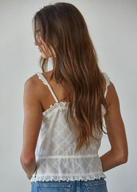 Evie Eyelet Top - White
