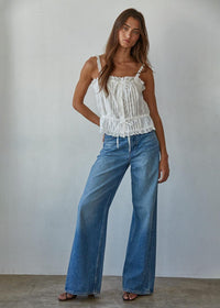 Evie Eyelet Top - White