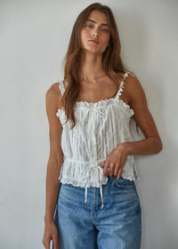 Evie Eyelet Top - White