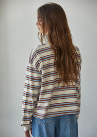 Post Play Striped Long Sleeve - Blue Camel