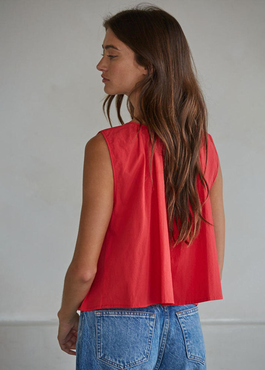 Davina Tie Top - Red