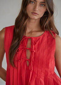 Davina Tie Top - Red