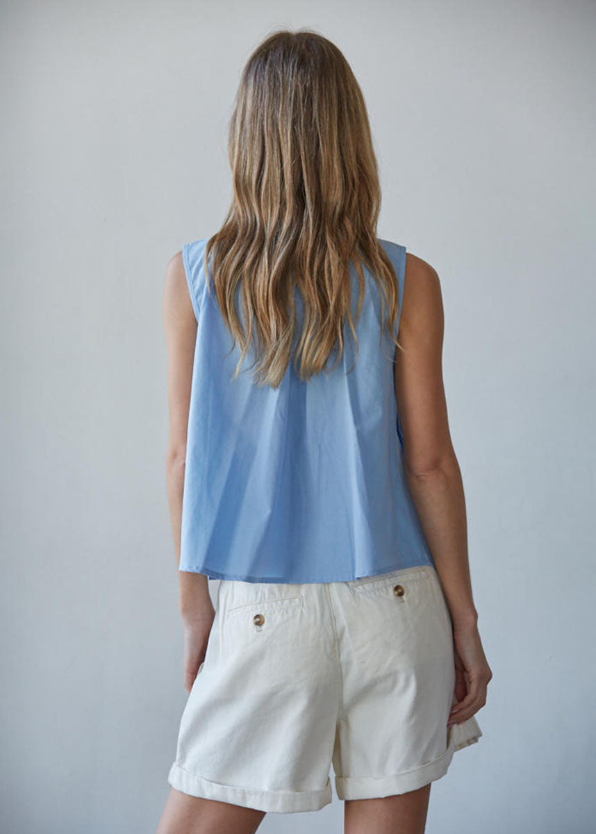 Davina Tie Top - Sky Blue