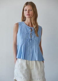 Davina Tie Top - Sky Blue
