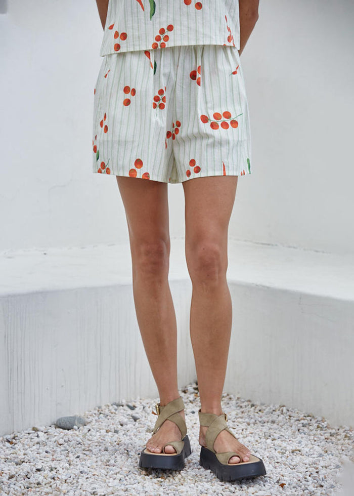 Caprese Shorts - Off White Green