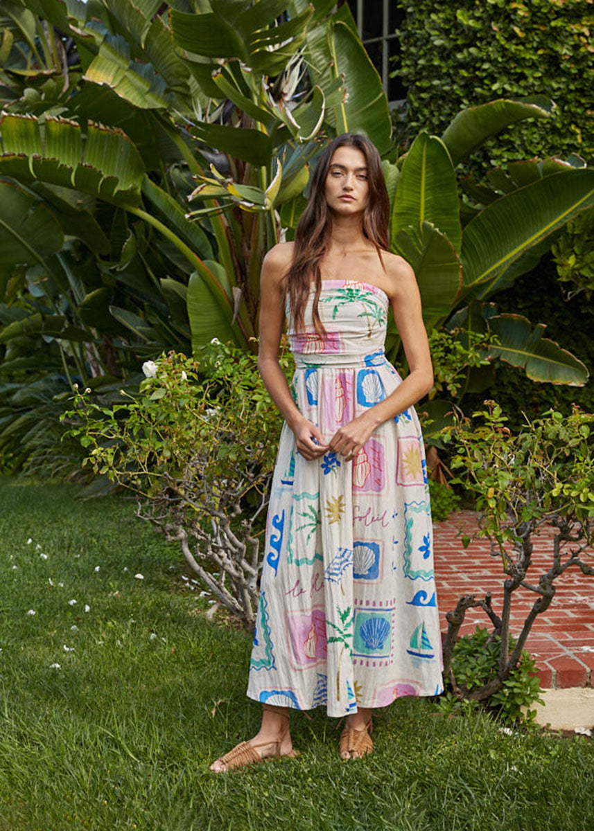 Montmartre Midi Dress - Ivory Multi