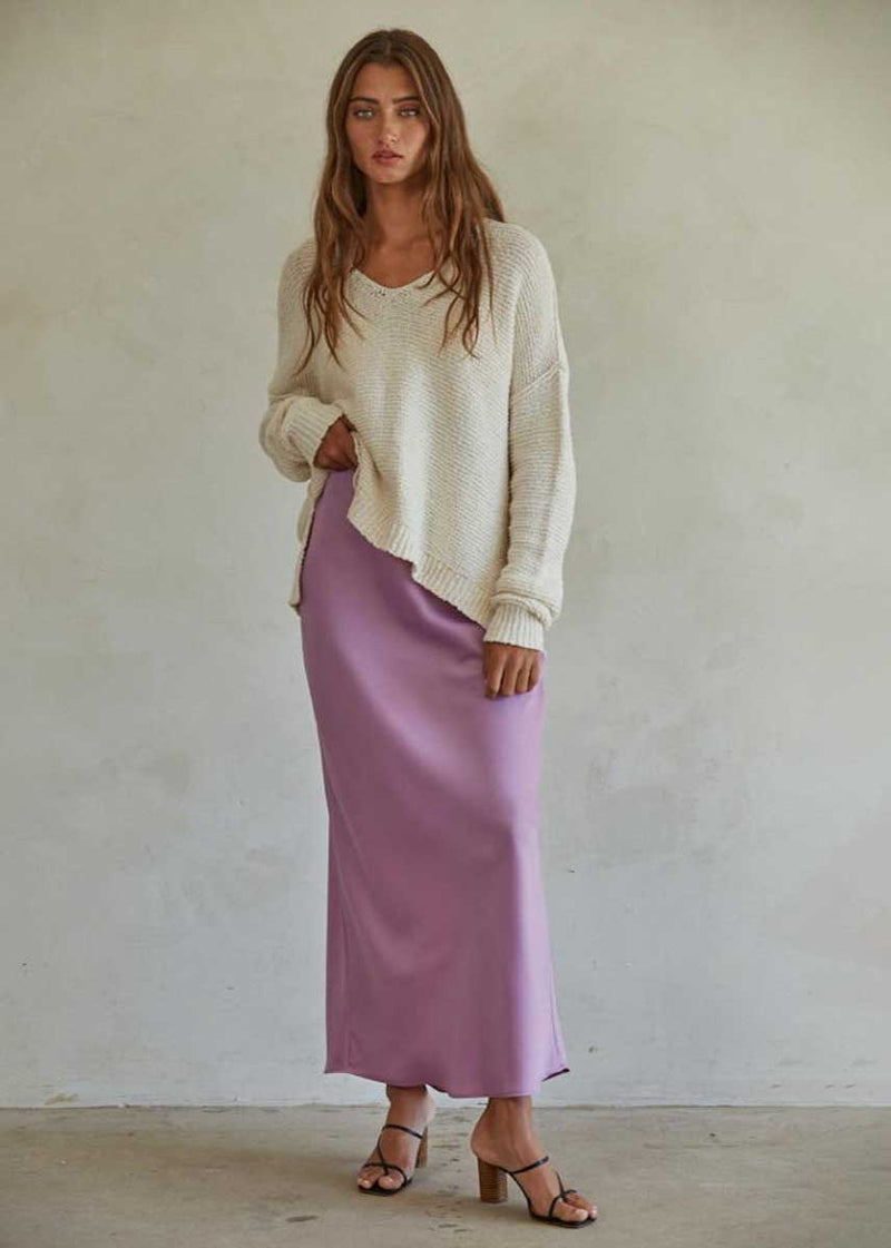Lavella Satin Maxi Skirt - Lavender
