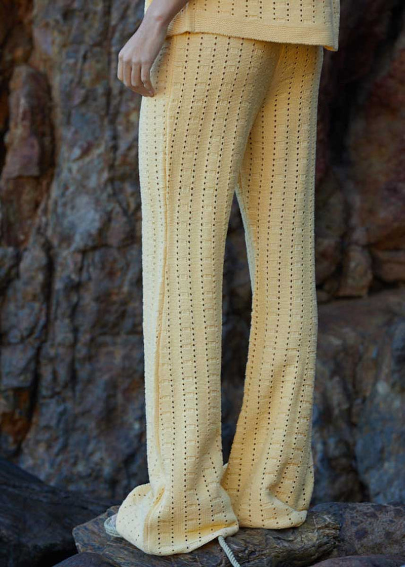 Walk With Me Crochet Pants - Dusty Yellow