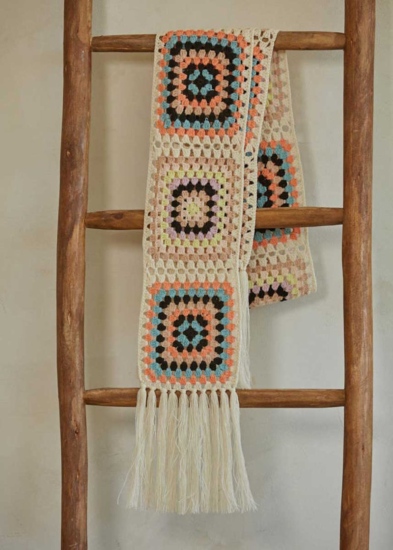 Vintage Love Crocheted Scarf - Ivory Multi