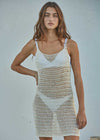 Aimee Crochet Beaded Dress - Natural