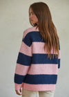 Blushbell Pullover Sweater - Pink & Navy