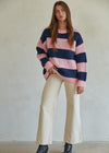 Blushbell Pullover Sweater - Pink & Navy