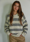 Raleigh Striped Pullover - Cream & Grey