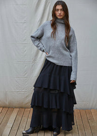 Melrose Turtleneck Sweater - Heather Grey