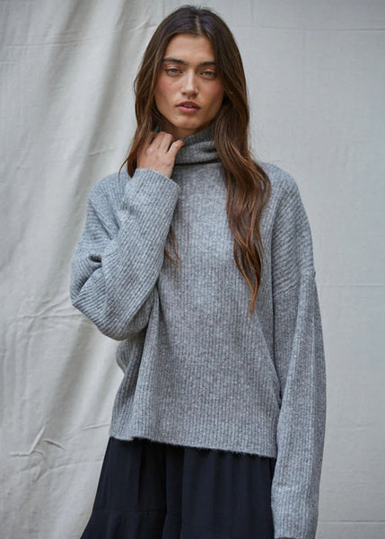 Melrose Turtleneck Sweater - Heather Grey – Alice & Wonder