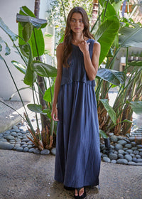 Braylee Sweater Layered Dress - Navy