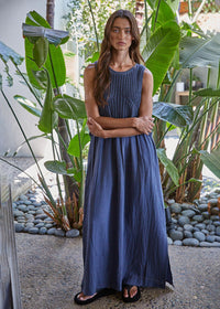 Braylee Sweater Layered Dress - Navy