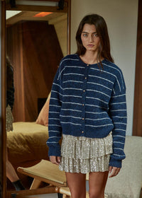 Bellevue Cardigan - Navy Ivory