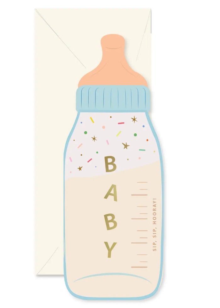 Baby Bottle Die-Cut Greeting Card