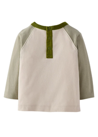 Baby Long Sleeve Baseball Tee - Green Colorblock