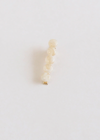 Beaded Acetate Barrette - Beige
