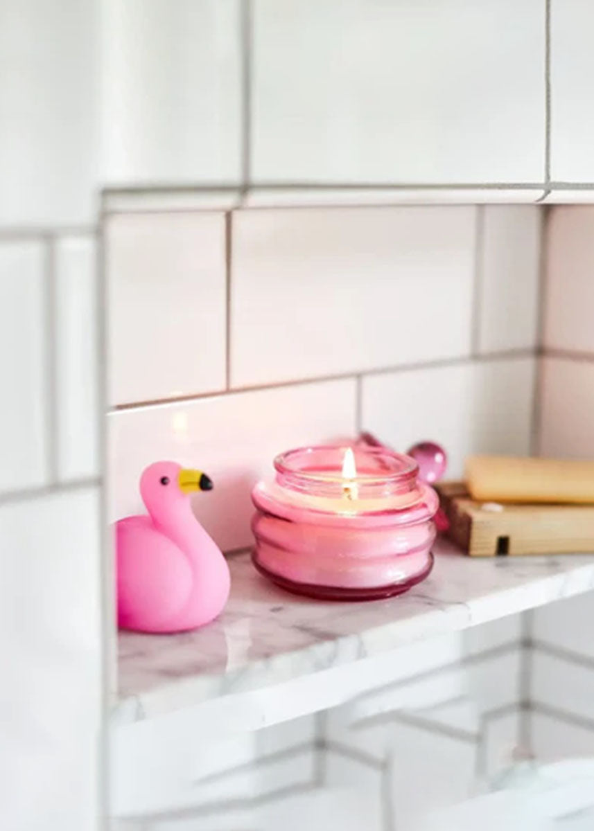 Beam Fuchsia Pink Glass Candle - Desert Peach 3oz