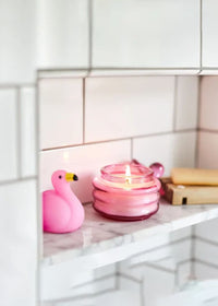 Beam Fuchsia Pink Glass Candle - Desert Peach 3oz