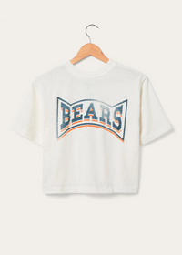 Bears Mock Neck Crop Tee - White