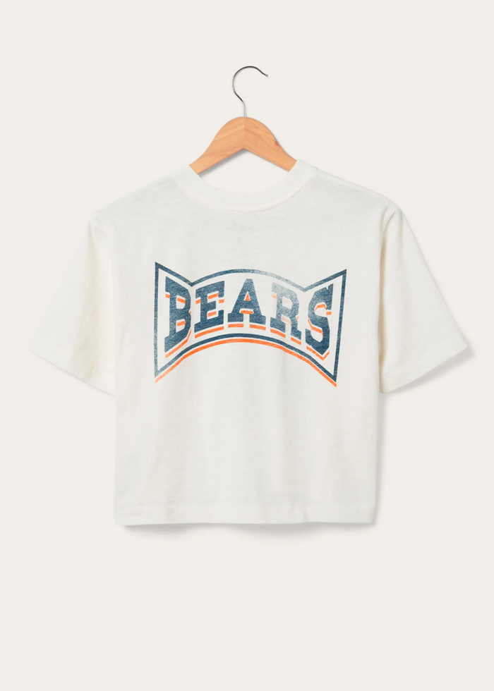 Bears Mock Neck Crop Tee - White