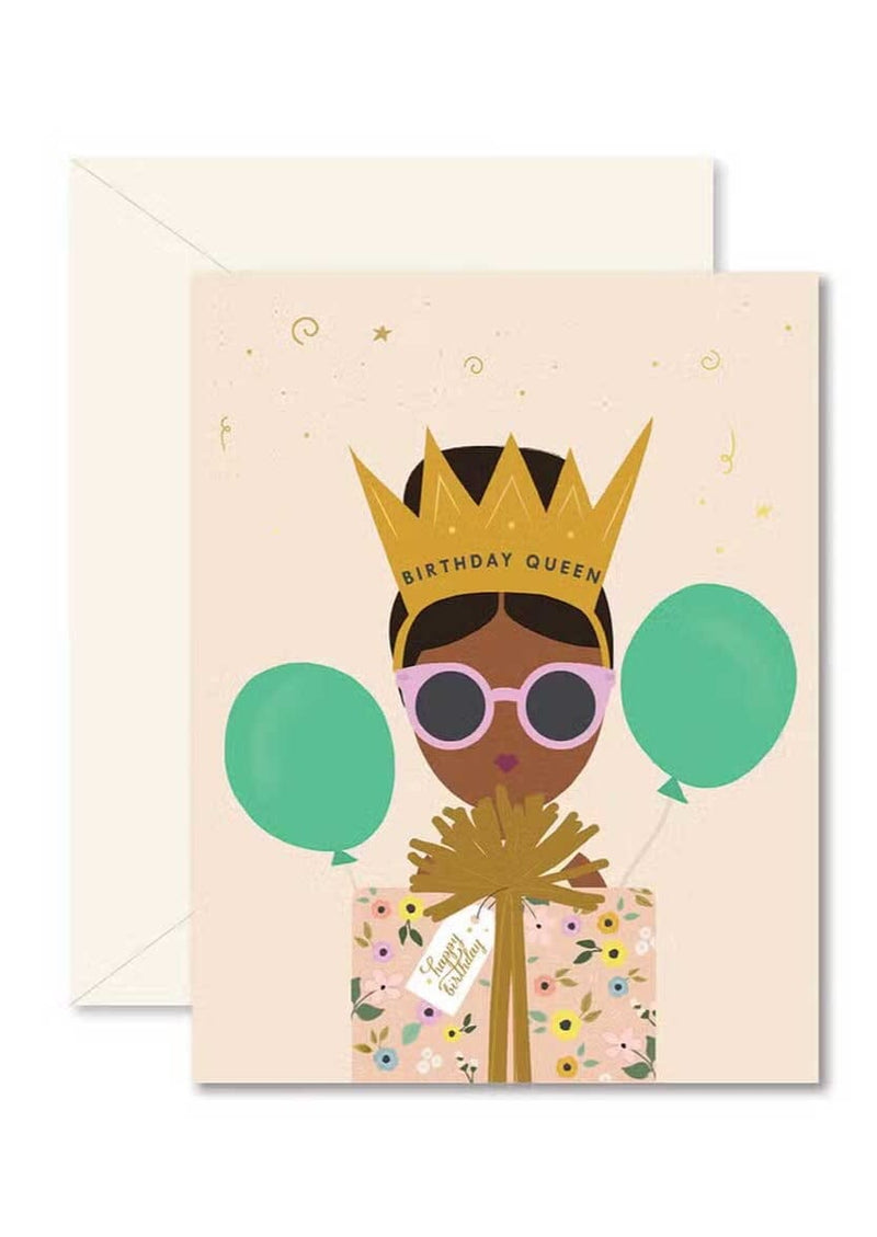 Birthday Queen Floral Greeting Card