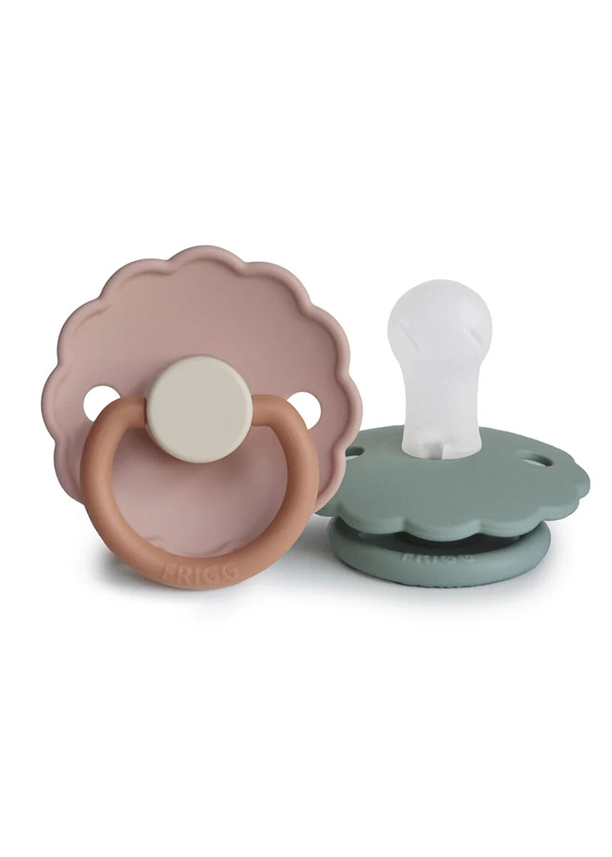 FRIGG Daisy Silicone Pacifier 2-Pack - Biscuit/Lily Pad