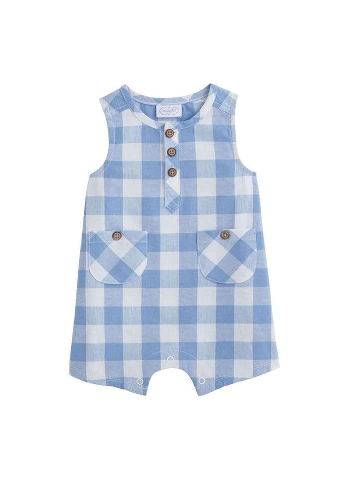 Blue Check Romper
