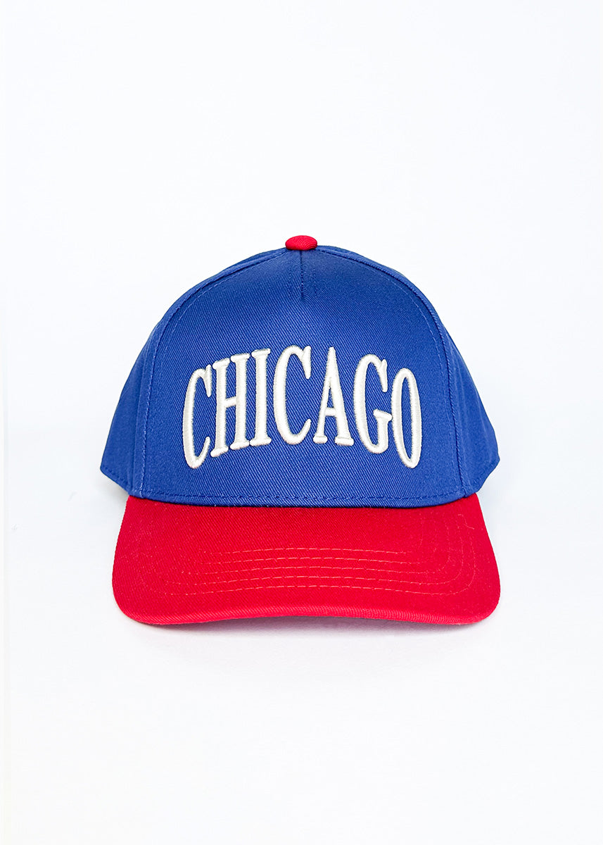 Toddler Chicago Puff Baseball Cap - Blue & Red