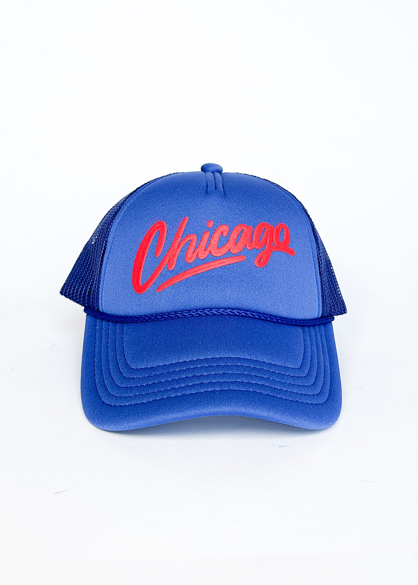 Toddler Chicago Script Trucker Hat - Royal