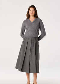 Bowie V-Neck Sweater - Heather Grey
