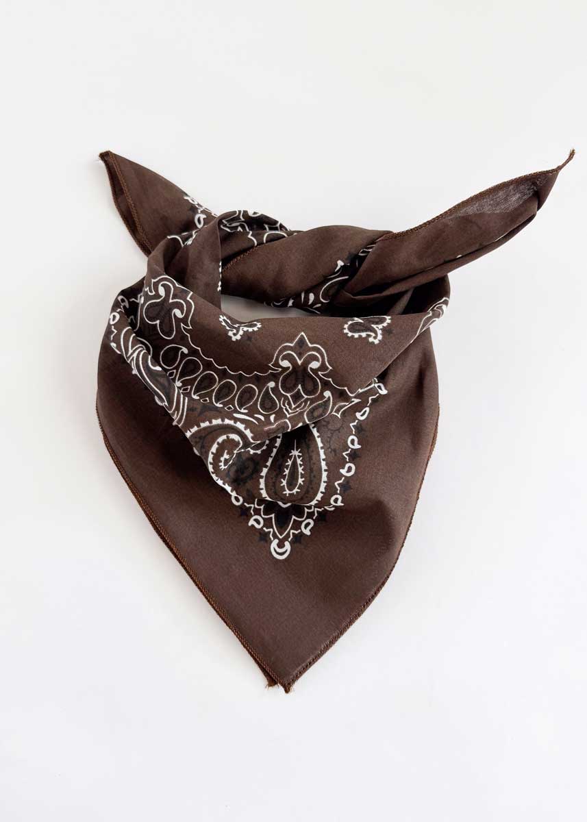 Embroidered Bandana - Cocoa Paisley