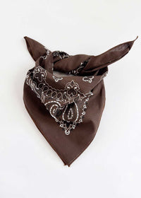 Embroidered Bandana - Cocoa Paisley