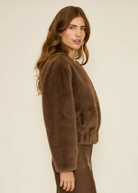 Aubrey Faux Fur Jacket - Brown