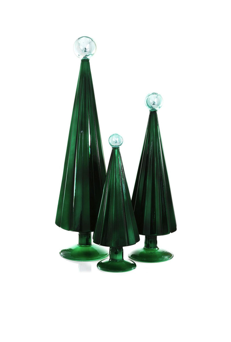 Small Pleated Glass Tree - Juniper Sky