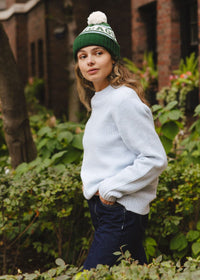 Adult Mad Hatter Chicago Pom Beanie - Emerald