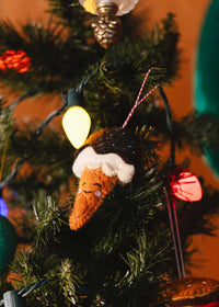 Smiling Ice Cream Cone Felt Ornament